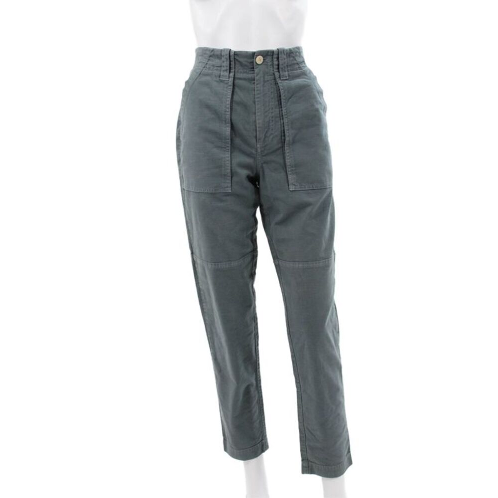 La Vie Women Cargo Pants Green Cotton Button Closure Size 25